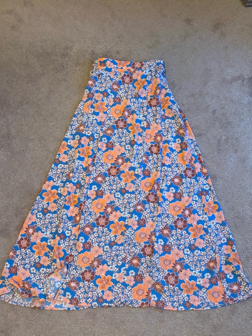 Floral A-Line Maxi Skirt